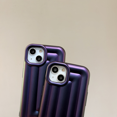 thumbnail image 2 of 3D Wave Shape Phone Case Compatible with iPhone 13, Soft TPU Flexible Silicone Case, Full Body Screen Camera Protective Cover, Shockproof, Anti-Scratch, Slim Phone Case, Purple, 2 of 4