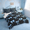 thumbnail image 2 of Erosebridal Cute Coquette Bow 7-Piece Bedding Comforter Set For Girls,Blue Kawaii Stars Pattern Kids King Bedding Sets,Reversible, 2 of 7