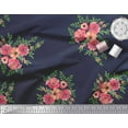 thumbnail image 2 of Soimoi Blue polyester Crepe Fabric Flower Floral Fabric Prints By Yard 52 Inch Wide, 2 of 3