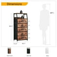 thumbnail image 6 of Furologee 5-Drawer Dresser Fabric Bin, Vertical Storage Organizer with Bins for Living Room, Bedroom Side Table, Stable Nightstand for Adults & Kids, Rustic Brown, 6 of 11