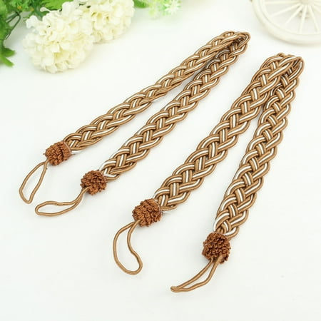 - Meigar 2Pcs House Window Curtain TieBacks Vintage Knitted Braided Curtain Cord Rope Buckle Fringe Tie Backs Home Decor