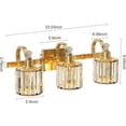 thumbnail image 4 of Crystal Gold Bathroom Vanity Light 3 Light Modern Bathroom Vanity Light Fixtures Over Mirror Modern Crystal Vanity Lighting, 4 of 7