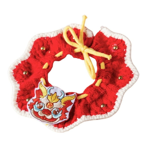 Collar de gato,Collar de punto para gatos de Año Nuevo,bufanda tejida para mascotas,Babero de ganchillo tejido a mano,ajustable,cómodo,Collar de gatito,bufanda,disfraz,disfraz,Collar de gato