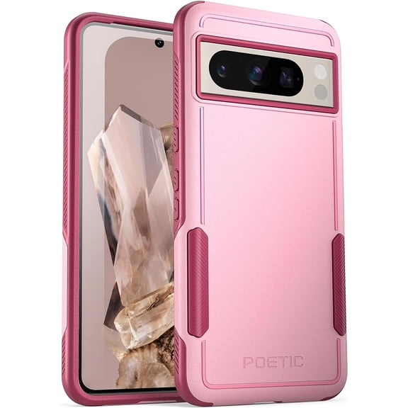 Poetic Neon Series Case Compatible with Google Pixel 8 Pro 5G 6.7 inch, Dual Layer Heavy Duty Tough Rugged Light Weight Slim Shockproof Protective Cover Case, Light Pink