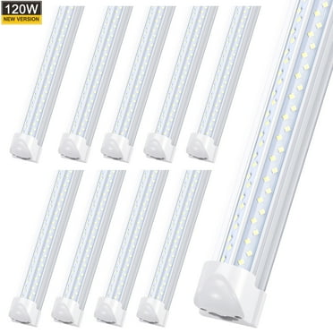 10Pack 8FT 120W Led Tube Light T8 Integrated 4Row 8 Foot LED Shop Light Fixture