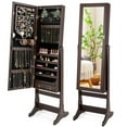 thumbnail image 1 of Costway Armoire de Rangement pour Bijoux Verrouillable avec Miroir, Organisateur d'Armoire avec Support, Lumières DEL, 1 of 10