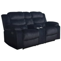 New Classic Furniture Willow Wood & Fabric Loveseat with Dual Recliner in Black
