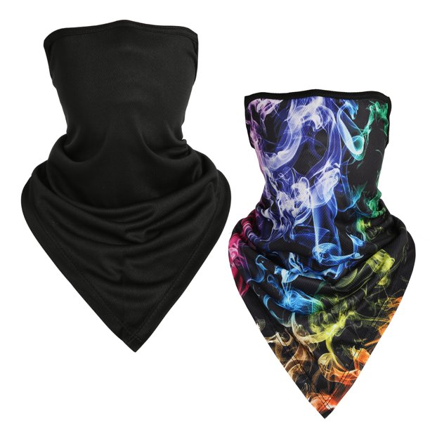 Zenbriele 2 Pack Bandana Face Mask Neck Gaiter with Ear Loops Windproof Scarf Breathable Face