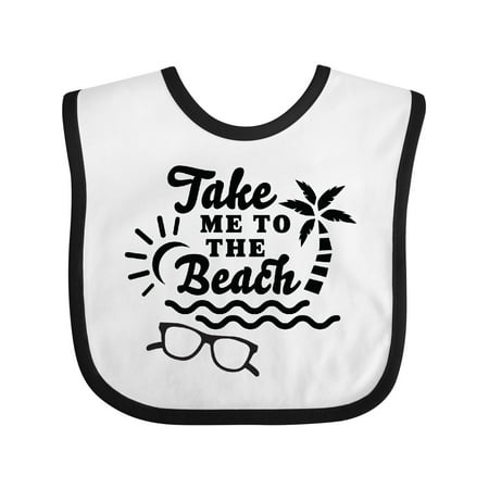 

Inktastic Take Me to the Beach with Sunglasses and Palm Trees Gift Baby Boy or Baby Girl Bib
