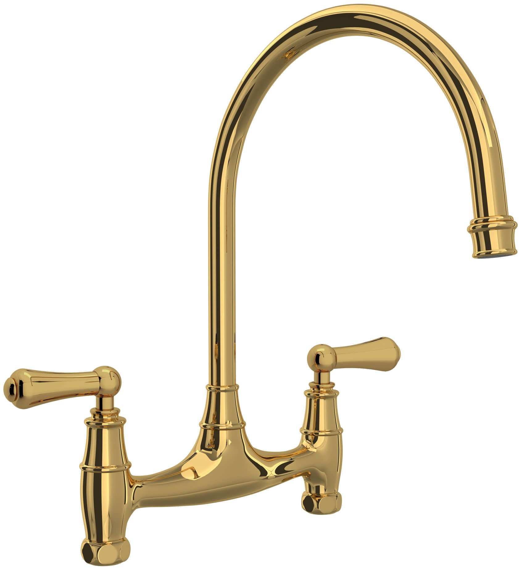 Classic Georgian 14" Polished Nickel Double Handle Kitchen Faucet