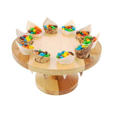 Cone Stand - Round Natural Bamboo Cone Stand - 7 1/2