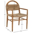 thumbnail image 3 of SAFAVIEH Farley Classic Jute Rope Solid Dining Armchair, Brown/Natural, 3 of 13