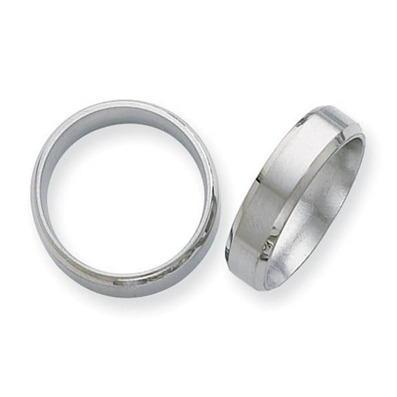 Titanium Beveled Edge 6mm Brushed and Polished Band