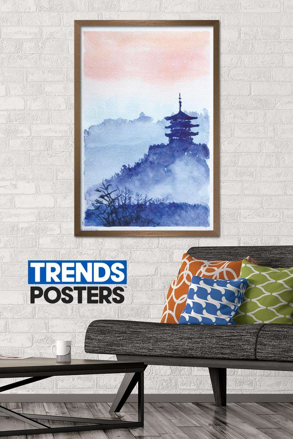 Temple Forest and Dawn Wall Poster, 22.375" x 34", Framed