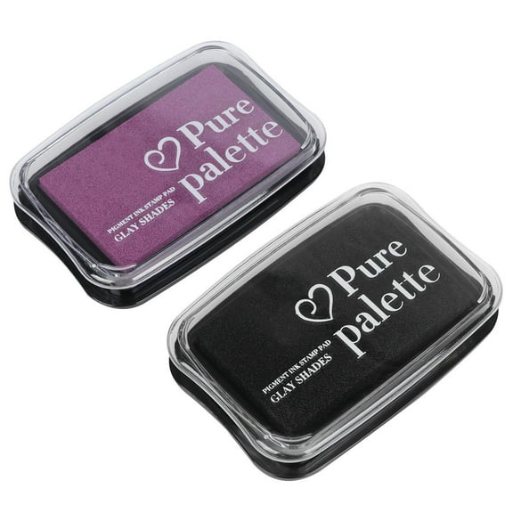 OFFIGAM 2Pcs Vintage Black Ink Pad Water Based Ink for Craft Stamping on Paper Wood and Fabric