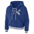 thumbnail image 2 of Women's WEAR by Erin Andrews Blue Tampa Bay Lightning Lace-Up Pullover Hoodie, 2 of 3