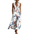 thumbnail image 3 of VBVC Women's Floral V-Neck Sleeveless Maxi Dress,Button Detail Loose Flowy Dress For Women,Ladies' Casual Patriotic Summer Sundress with Pockets,Multicolor,S-3XL, 3 of 8