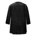 thumbnail image 6 of Brnmxoke Sequin Cardigans for Women Sparkly Christmas Tops Open Front Outerwear Coat Shimmer Glitter Loose Thin Jackets Black,XXXL, 6 of 7