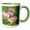 Green/White, variant on 3drose, Ruby-throated Hummingbird Young Male Feeding on Hibiscus, Texas, Usa, 11oz Two-tone Green Mug