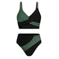 thumbnail image 3 of RMGVDSD Girls' Swimwear Bikini Set Girls Swimsuits Two Piece Bathing Suit Color Block V Neck Bikini Swimsuit Sets Kids Summer Swimwear 7-8 Years, 3 of 6