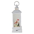thumbnail image 5 of Northlight Brushed Christmas Cardinals Snow Globe Lantern - 11" - White and Silver, 5 of 5