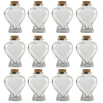 Heart-Shaped Glass Bottle with Cork by Ashland - Decorative Jar for Weddings - Parties - Home Decor - Arts & Crafts - Bulk 12 Pack