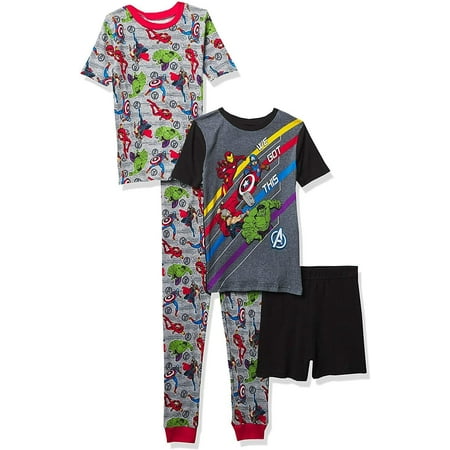 

Marvel Avengers 4 PC Short Sleeve Tight Fit Cotton Pajama Set Boy Size 6