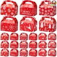 thumbnail image 4 of Joyfy 24 Pcs 3D Christmas House Gift Boxes for Holiday Xmas Presents, Goodie Paper Boxes, School Classroom Party Favor Supplies, Candy Treat Cardboard Cookie Wrapping Boxes, 4 of 10