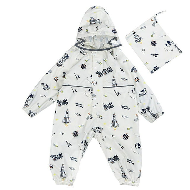 YOUSNH Imperméable pour Enfant Poncho Filles Imperméable à Capuche Manteaux une Pièce Réutilisable Imperméable d'Extérieur Filles Tenue de Pluie Blanc_002 8-9 Ans