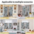 thumbnail image 5 of Blue Grey Wooden Kitchen Curtains Window Panels, Farmhouse Barn Sunflowers Retro Insulated Window Treatment Curtain, Grommet Curtains for Bedroom/Living Room/Bathroom, 2 Piece 52"Wx45"L, 5 of 8