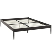 Modern Contemporary Urban Design Bedroom Queen Size Platform Bed Frame, Brown, Metal Steel