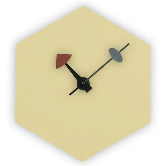 LeisureMod MCLD13CR 14 x 12 x 1 in. Manchester Modern Design Hexagon Shaped Silent Non-Ticking Wall Clock&#44; Cream