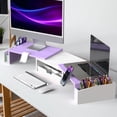 thumbnail image 6 of Desk Dual Monitor Stand Riser With Drawer  Purple, 6 of 7