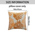 thumbnail image 6 of REGALWOVEN Pack of 2 Throw Pillow Covers Decorative Farmhouse Pillow Case Soft Palm Leaf Pattern Cushion Pillowcase for Home Orange 18" x 18", 6 of 6