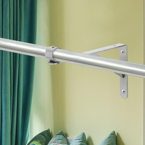 Raindrops Stainless Steel Closet Shelf and Rod Bracket Set Wall Mounted Clothes Hanger Pole Support Hooks for Tubing 1 Set