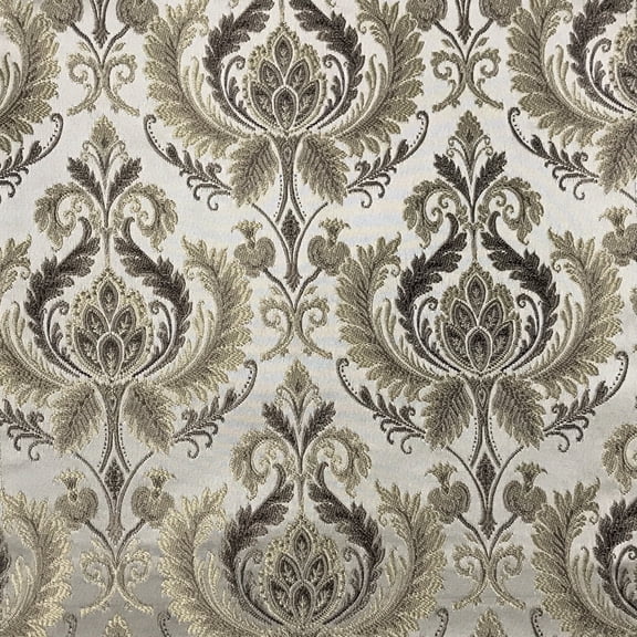 Decora Furnishings Luxurious Premium Jacquard Damask Design Furnishing Fabric for Upholstery, Chair, Window Treatments, Craft - Renaissance Rococo Victorian - 54" Width - Fabric by The Yard (Taupe)