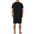 thumbnail image 3 of INSPIRE CHIC Father's Day Men's V-Neck Colorblock Trim Short Sleeve Chest Pocket Pajama Sleep Shirt L Black, 3 of 5
