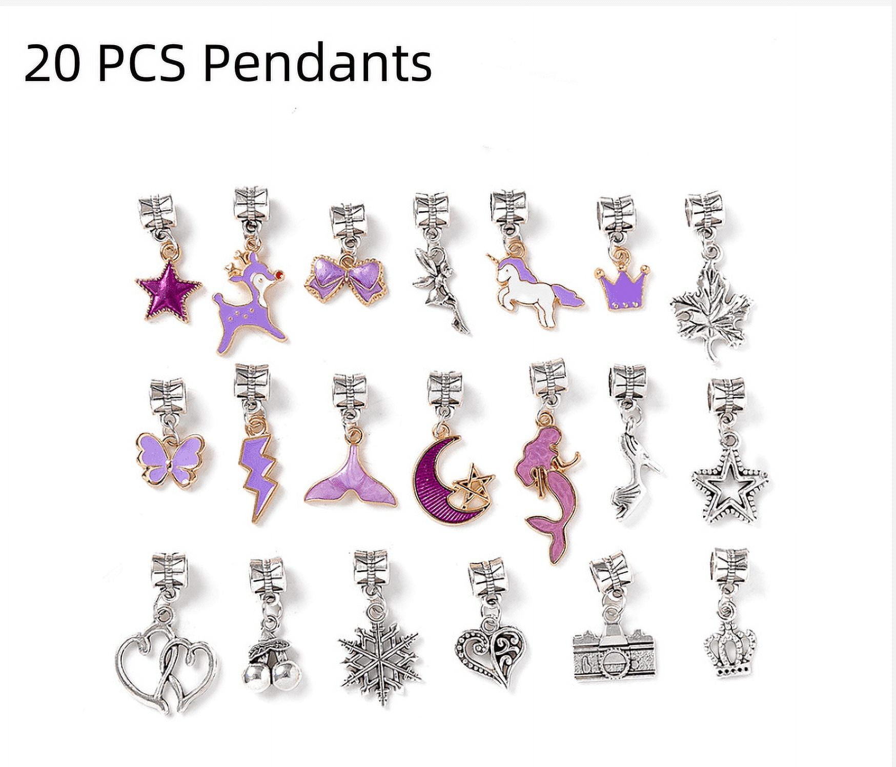 Girls Gifts for 6 7 8 9 10 Year Old, Charm Bracelet Making Kit,Kids DIY Arts Crafts Set for Girl Age 5-11 Birthday Gift DIY Jewelry Bracelet Toys for Teenage Girls(Purple)