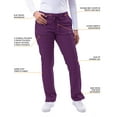 thumbnail image 3 of Adar Pro Scrubs For Women - Skinny Leg Yoga Scrub Pants - P4100 - Eggplant - M, 3 of 7