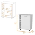 thumbnail image 3 of FM FURNITURE Rawlins Bar Cart whit Two Shelves White Engineered Wood, 3 of 6