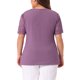 thumbnail image 3 of Blusa elegante de manga corta de encaje con cuello en V para mujer de tallas grandes Agnes Orinda, tunic ribeteada, primavera verano, 1X, púrpura, 3 of 5