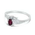 thumbnail image 3 of 10k White Gold Oval Rhodolite Garnet And Diamond Satin Finish Ring, 3 of 6