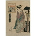 thumbnail image 2 of Keisai Eisen 14x18 Gold Ornate Wood Frame and Double Matted Museum Art Print Titled - Pictures of Eastern Brocade (From the Series Famous Products of Edo) (C. Early 1820s), 2 of 4