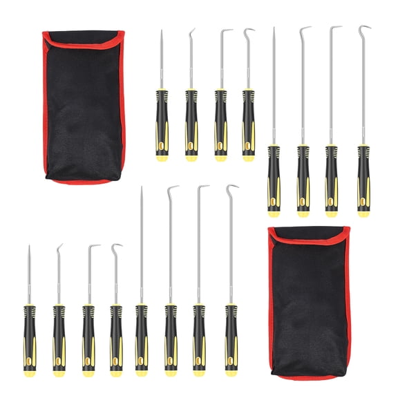 16Pcs Heavy Duty Precision Hook and Pick Set Polished Surface Anti Slip Handle for O-Ring Car Electronic Maintenance