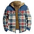 thumbnail image 4 of IWRICH Mens Zip up Hoodie Heavyweight Camo Hoodie Thick Lined Jacket Fall Fashion Coat Warm Winter Outwear 3-Blue XXXL, 4 of 4