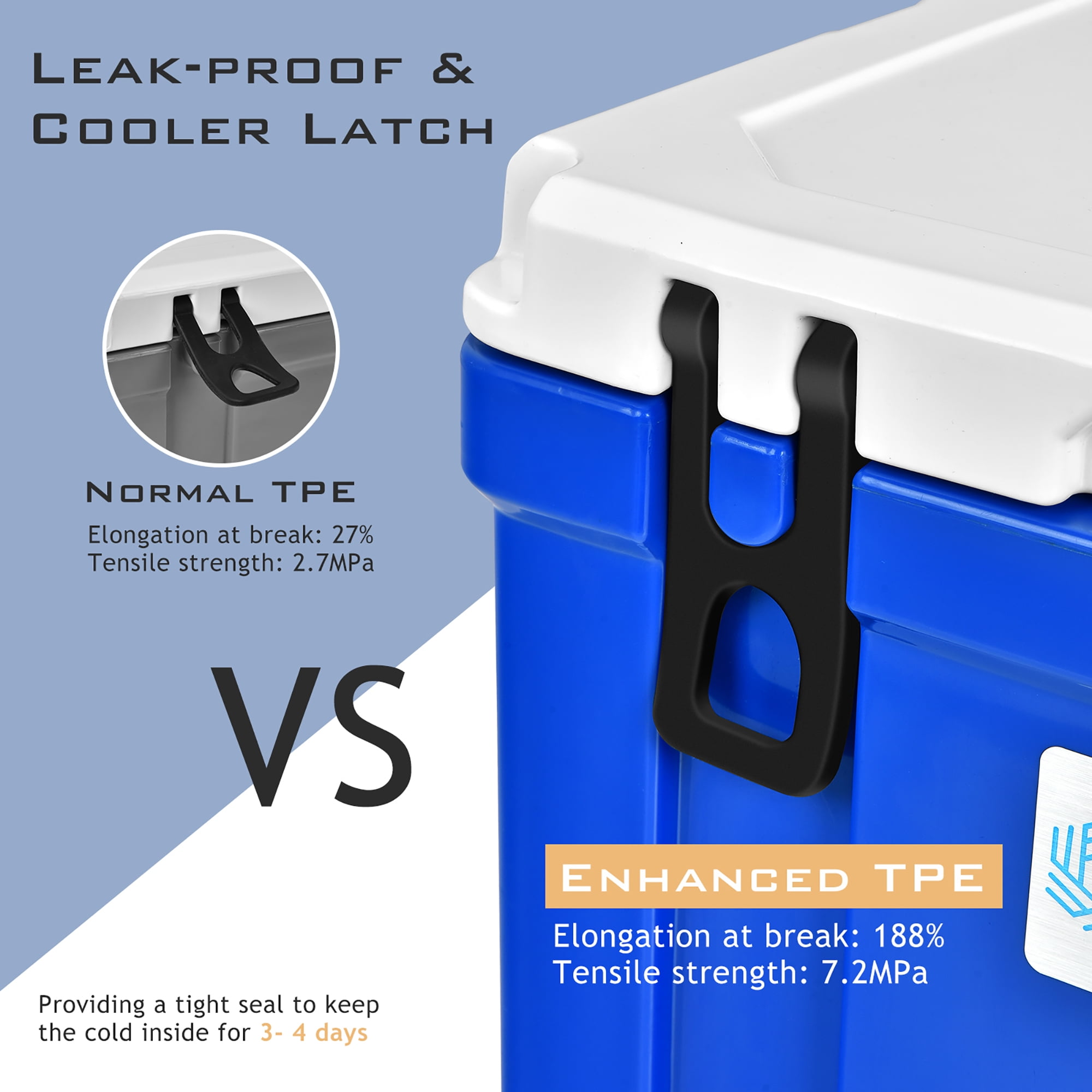 STAKOL 79 Quart Portable Cooler Ice Chest Leak-Proof 100 Cans Ice Box Camping