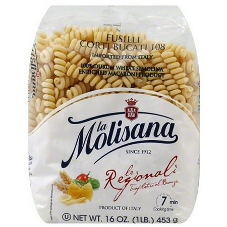 La Molisana Fusilli Corti Bucati Pasta, 16 oz, (Pack of 12)