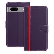 Allytechgroup Flip Wallet Phone Case for Google Pixel 7A, RFID Blocking PU Leather Built-in Credit Card Slot Stand Shockproof Full Body Protective for Google Pixel 7A, Purple