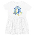 thumbnail image 3 of Inktastic 3-21 World Down Syndrome Day Blue and Yellow Rainbow Ribbon Girls Toddler Dress, 3 of 5