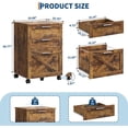 thumbnail image 2 of 3-Drawer File Cabinet with Lock, Mobile Under Desk Filing Cabinet for Home Office, Wood Storage Organizer for Letter/a4/Legal Size Documents, 2 of 8